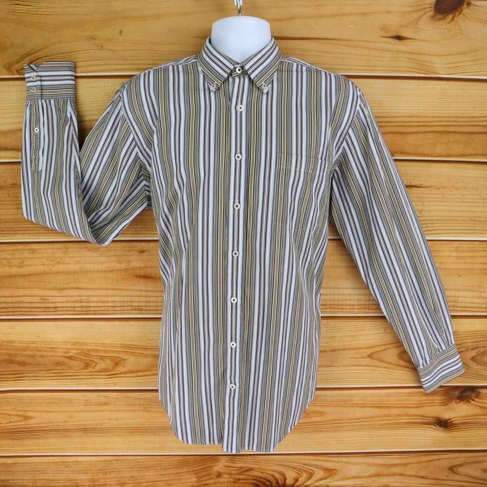 Maker & Company Dress Shirt‎ Classically Tailored Mens Size L Multicolor Striped